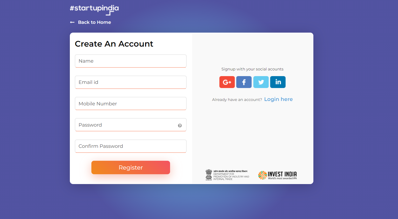 Udyam Aadhar: Startup India- Login & Registration Eligibility